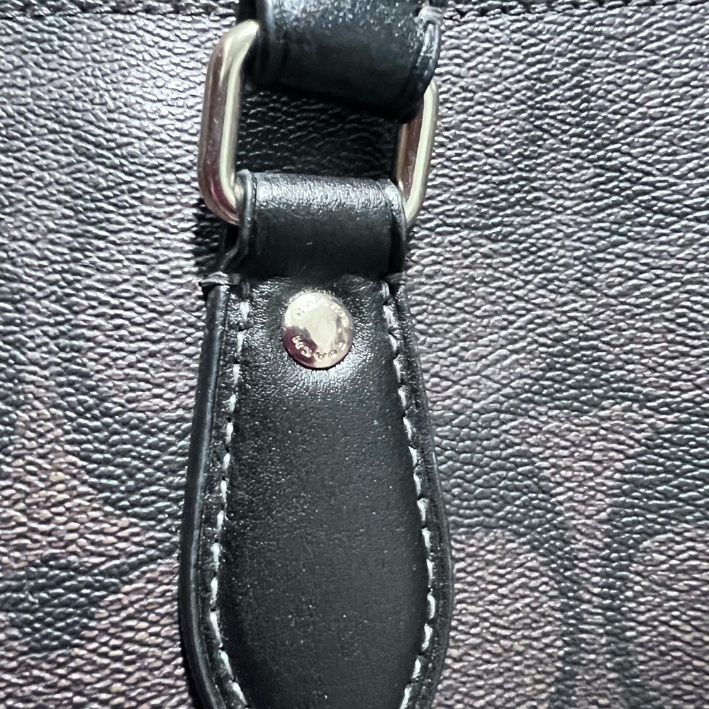 Coach Brown and Black Signature Tote Purse Bag Zip up - Picture 9 of 15